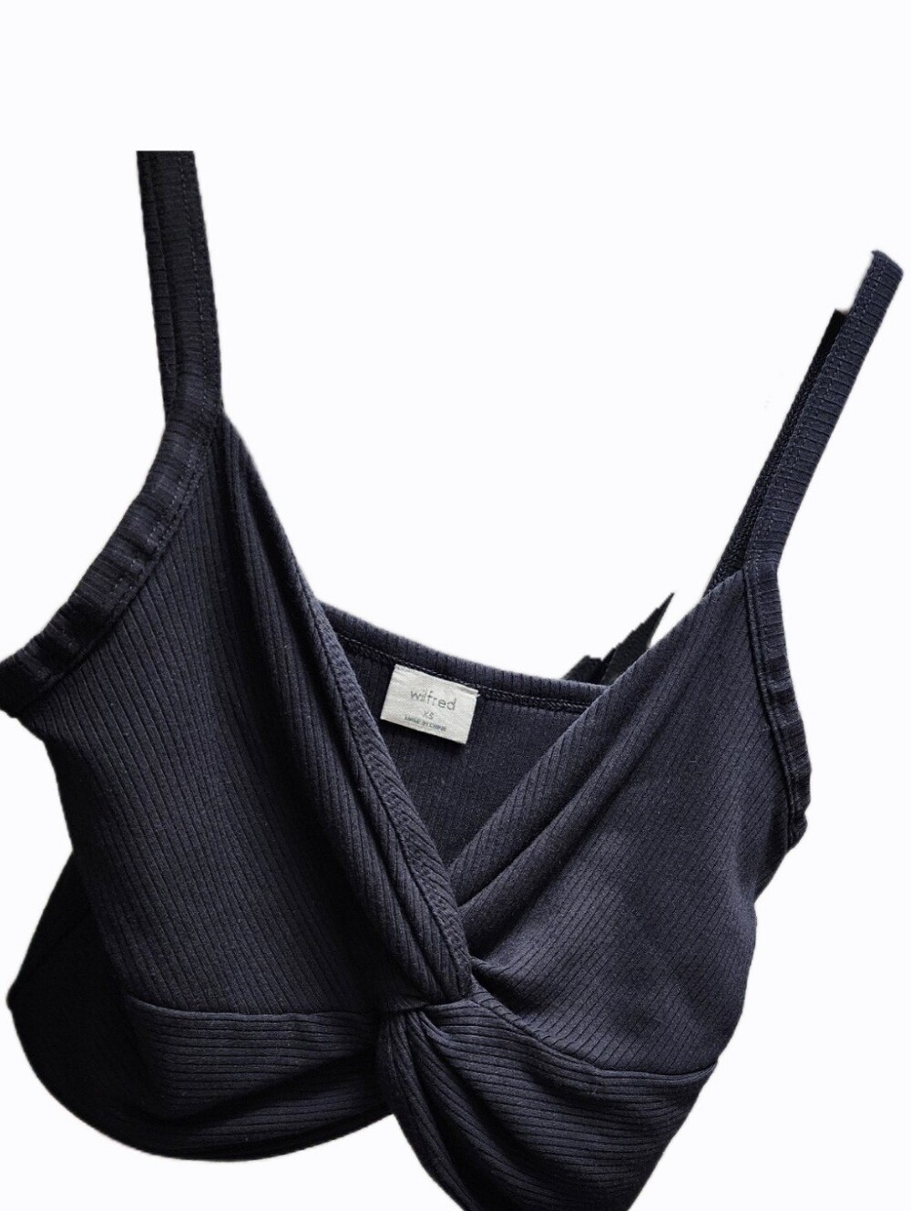 ARITZIA WILFRED BAY TWIST CROPPED TANK BLACK SIZE XS